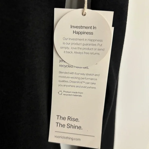 NEW! Vuori Halo Essential Half-Zip Pullover Long Sleeve Top Black Heather Small - Picture 9 of 9